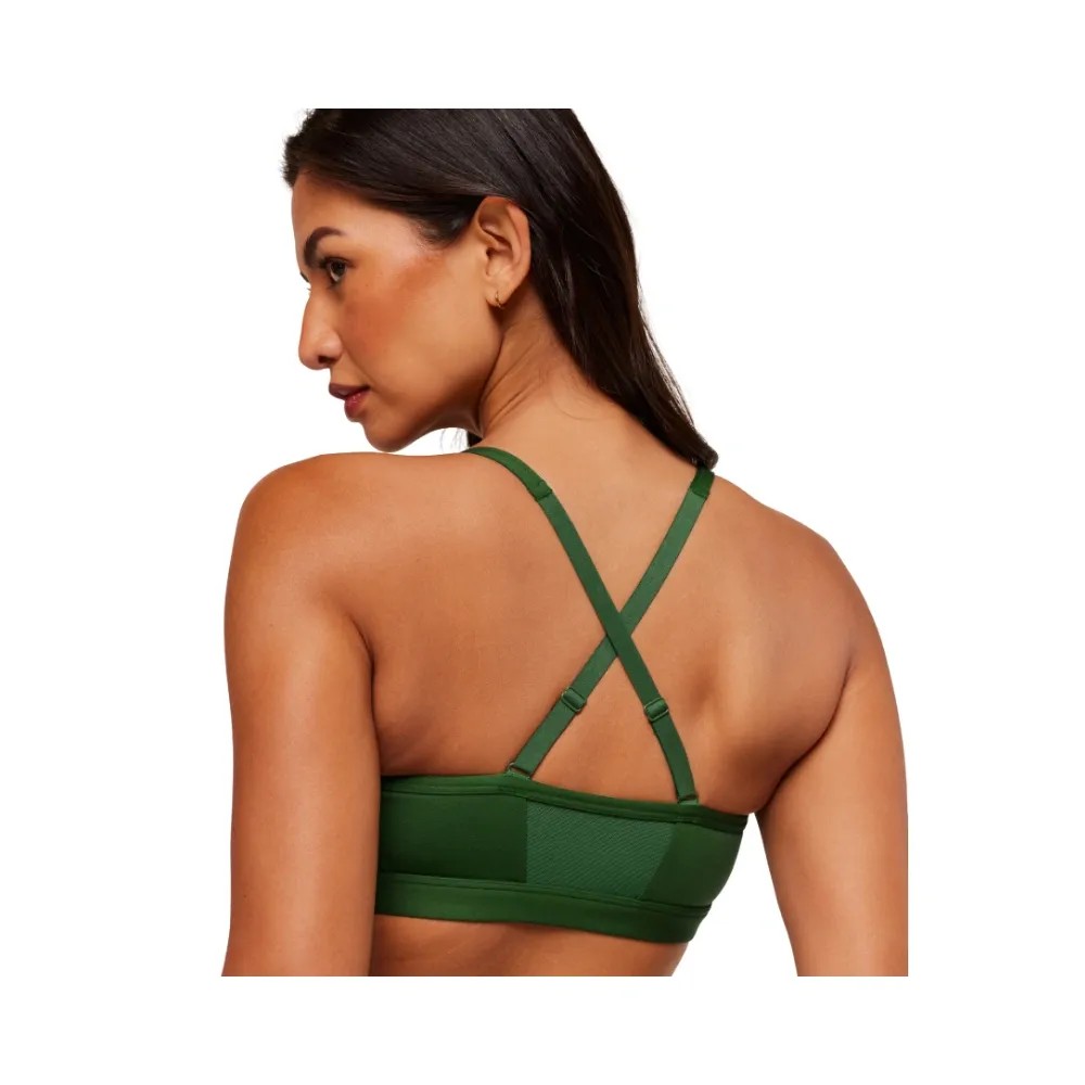 Gymshark Ruched Sports Bra - Medium Support Athletic Green - HypeFly India View 4