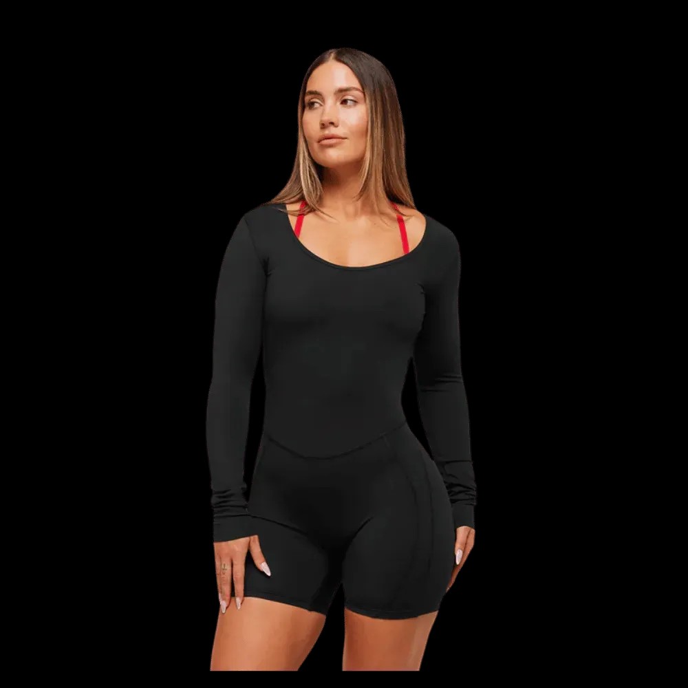 Gymshark Lifting Dipped Waistband All-In-One Black - HypeFly India View 4