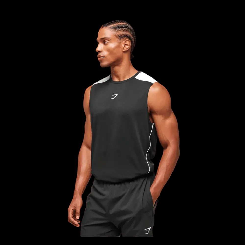 Gymshark Arrival Block Tank Regular Fit Black - HypeFly India View 4