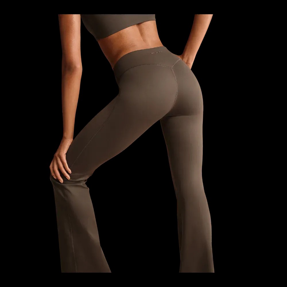 Nike X Skims Matte Women's High-Waisted Slim Flared Leggings Dark Sepia - HypeFly India View 5