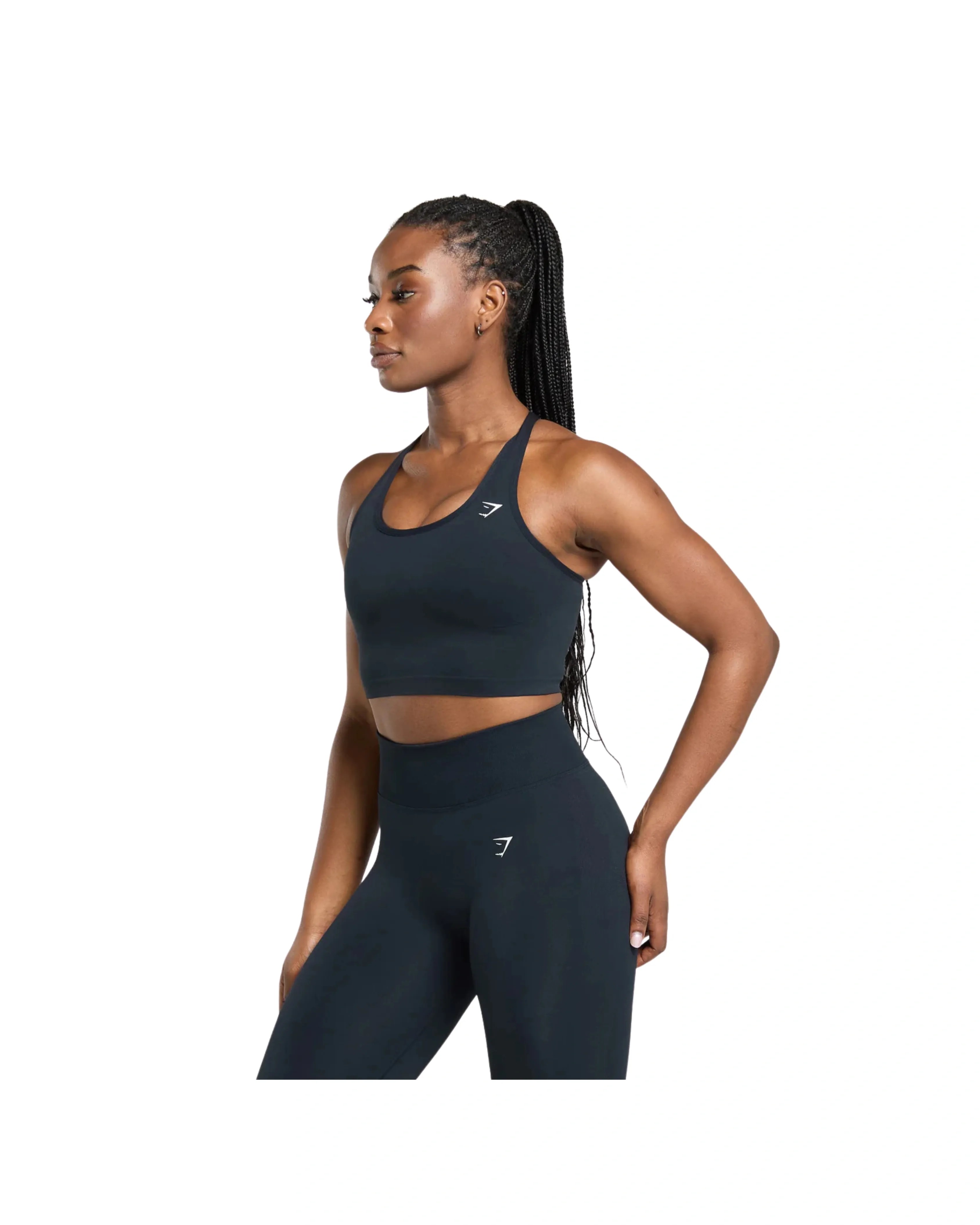 Gymshark Lift Seamless Midi Tank With Shelf Midnight Blue - HypeFly India View 3