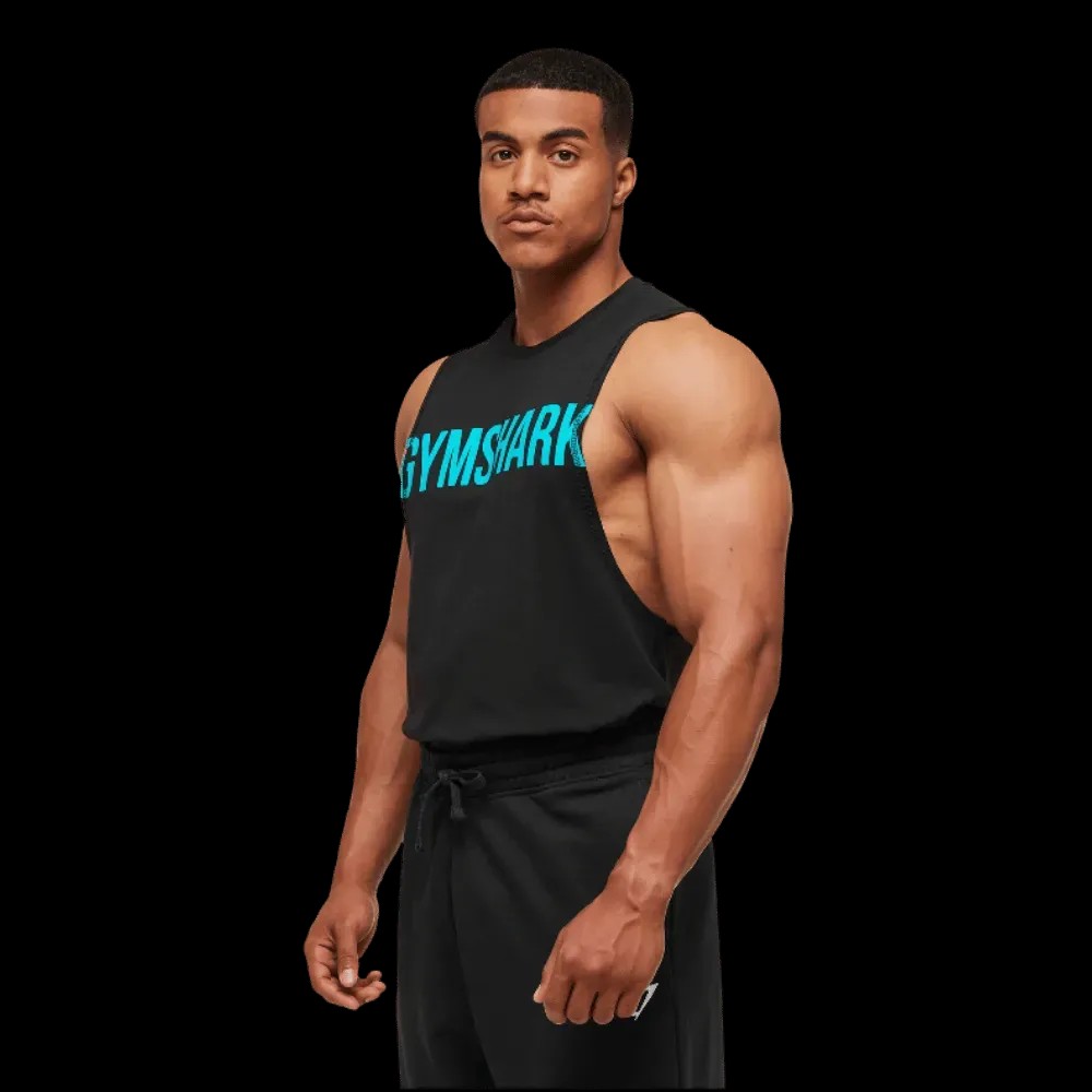 Gymshark Prime Drop Arm Tank Black/Brand Blue - HypeFly India View 4