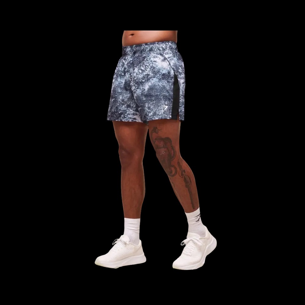 Gymshark Sport 5" Shorts Smoke Blue Black - HypeFly India View 2