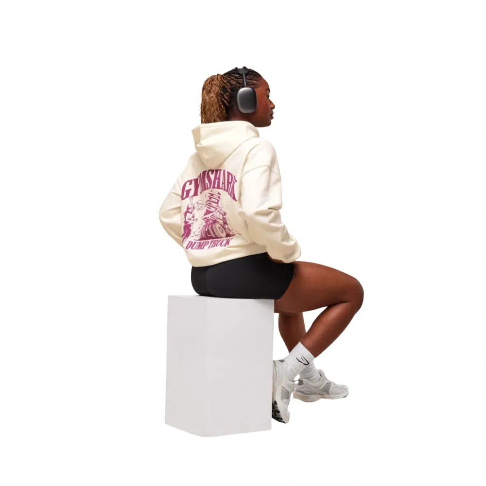Gymshark Dump Truck Graphic Hoodie Soft White  - HypeFly India View 3