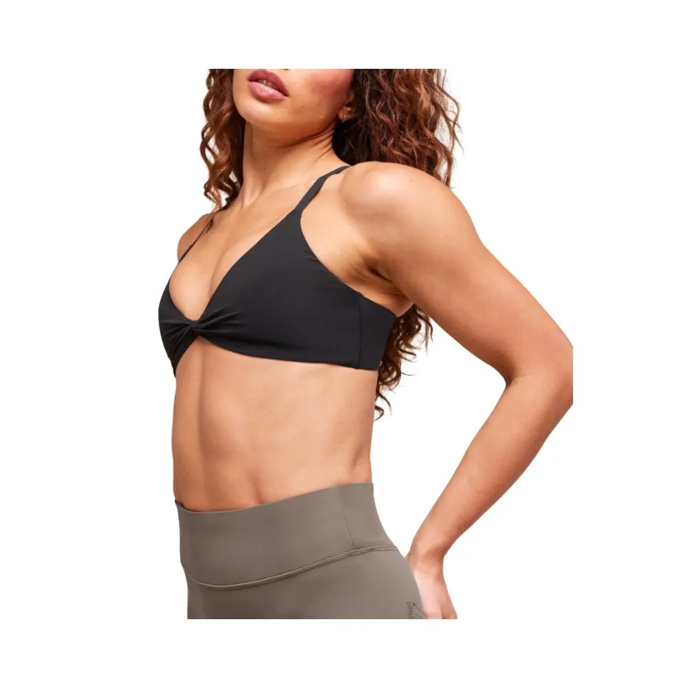 Gymshark Twist Front Bralette - Light Support Black - HypeFly India View 3