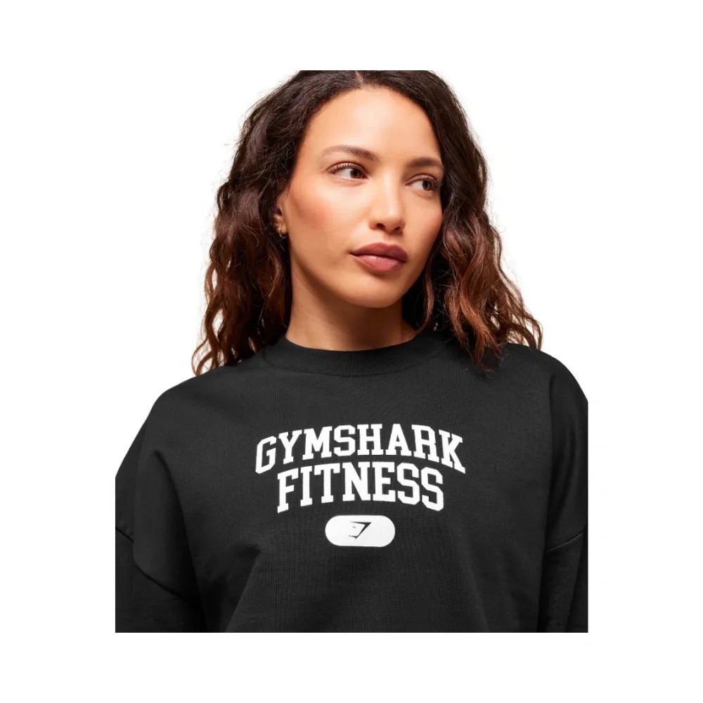 Gymshark Varsity Graphic Pullover Black  - HypeFly India View 3