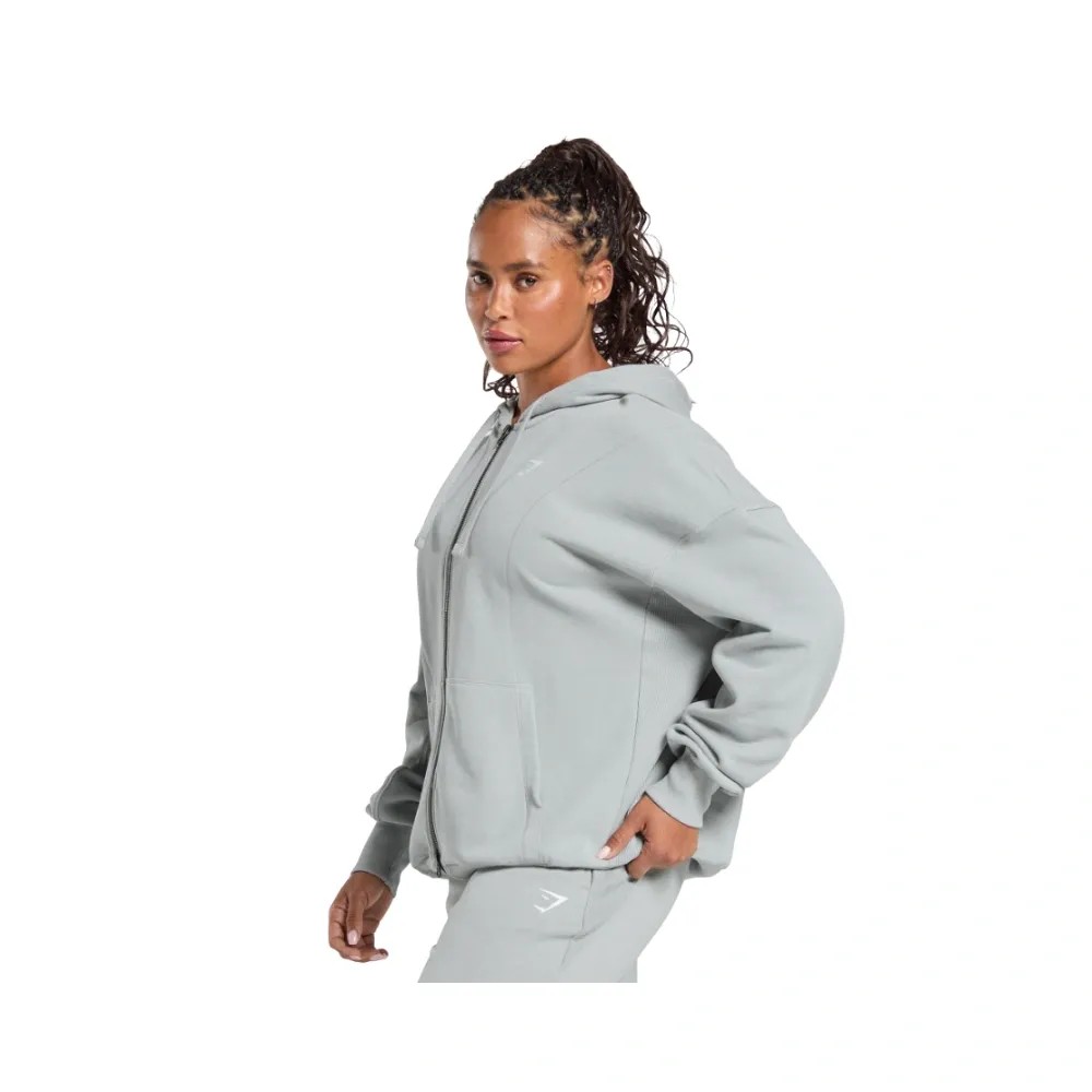 Gymshark Power Hoodie Silver Grey - HypeFly India View 4