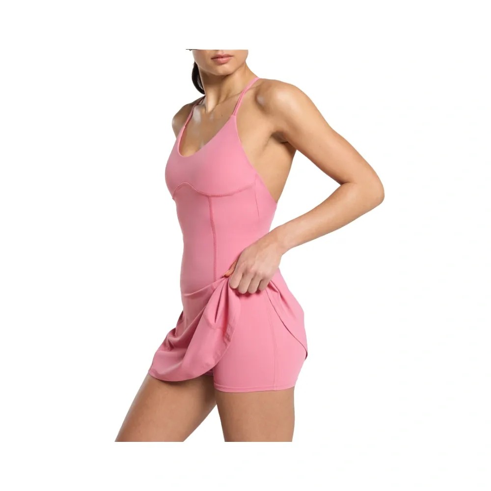 Gymshark Strappy 2-in-1 Dress Sunset Pink - HypeFly India View 4