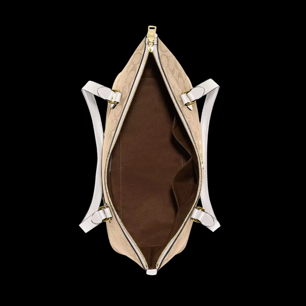 Coach Gallery Tote Bag In Signature Canvas Light Khaki Chalk - HypeFly India View 2