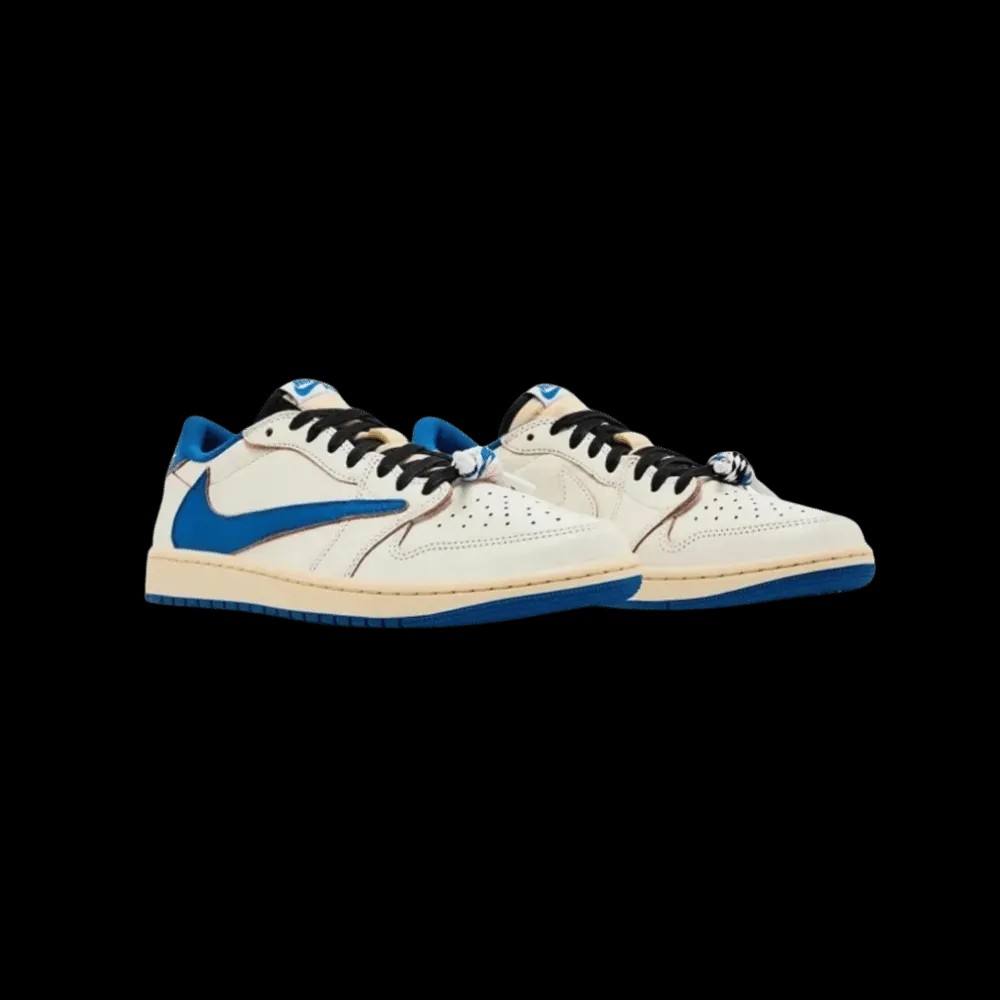 Nike Air Jordan 1 Retro Low OG Fragment x Travis Scott Sail Military Blue - HypeFly India View 2