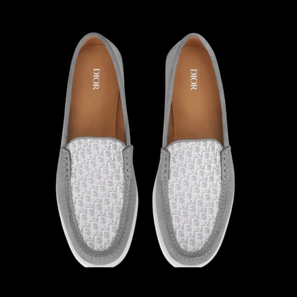 Dior Granville Loafer Dior Gray Suede and Dior Oblique Jacquard - HypeFly India View 3