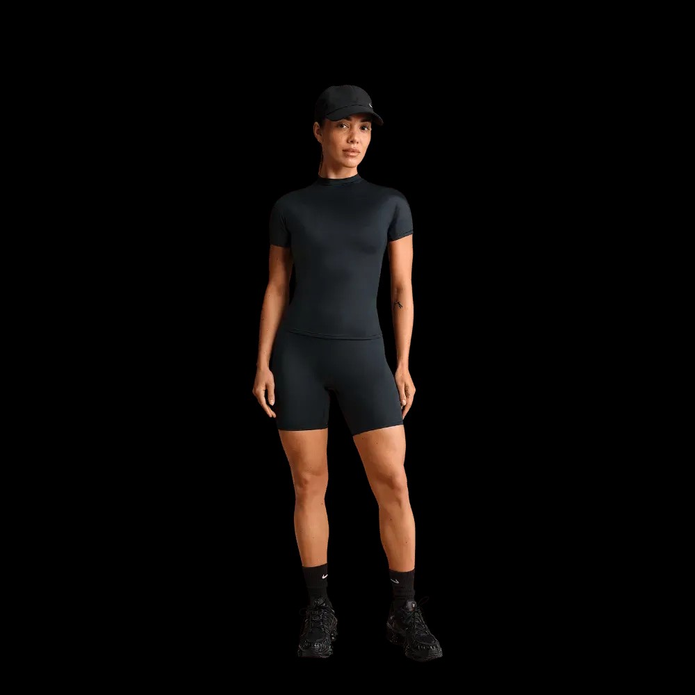 Nike X Skims Shine Women's High-Waisted 5" Biker Shorts Obsidian - HypeFly India View 1
