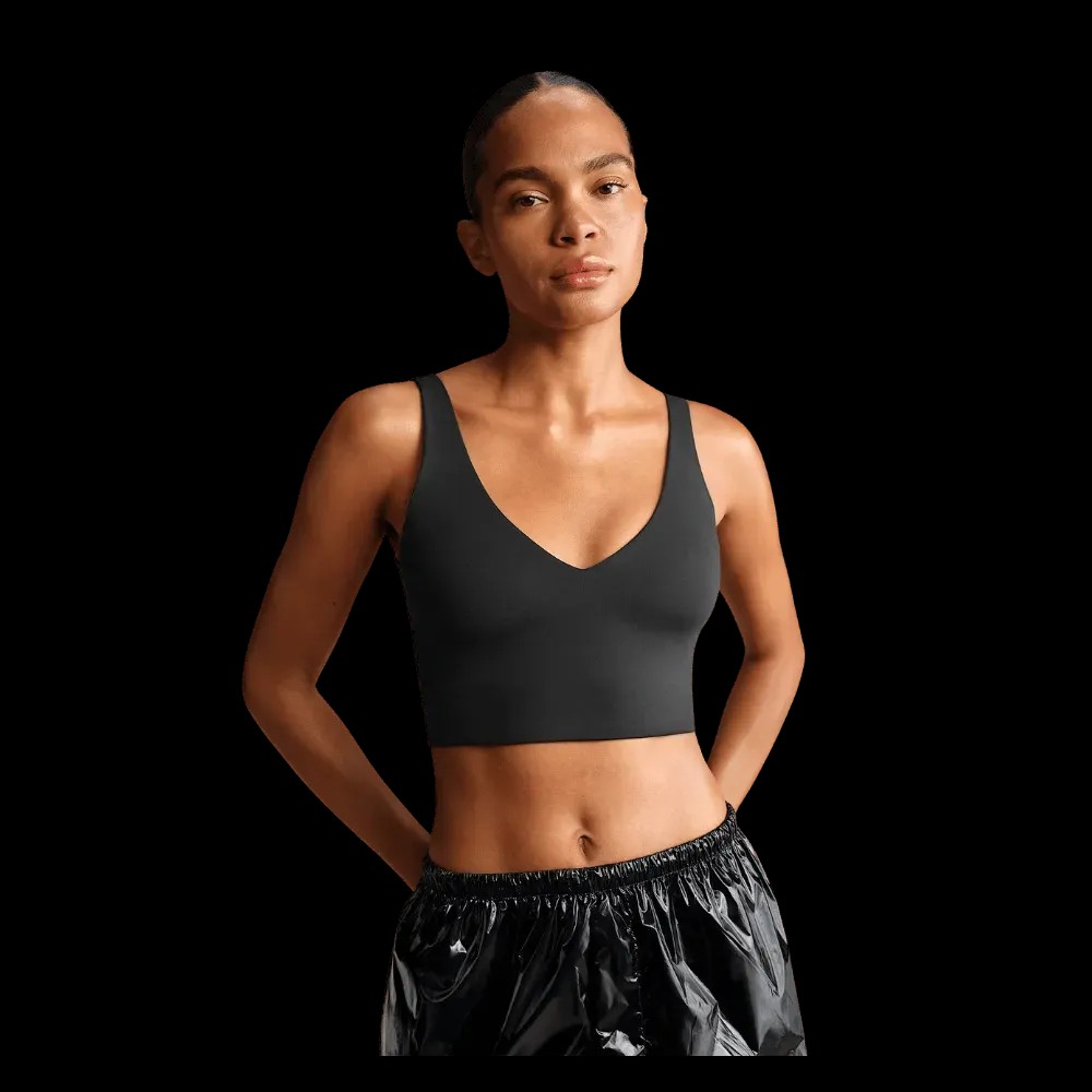 Nike X Skims Matte Women's V-Neck Long-Line Bra OBSIDIAN - HypeFly India View 1