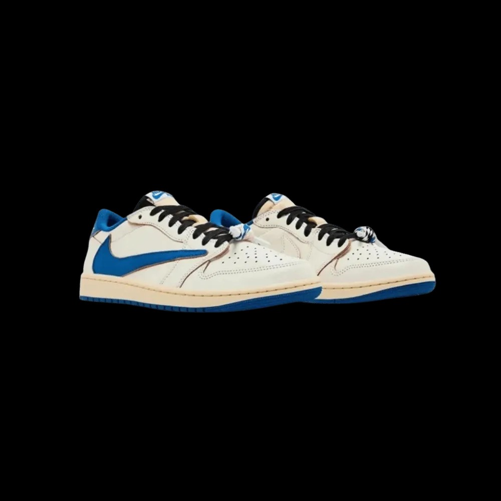 Nike Air Jordan 1 Retro Low OG Fragment x Travis Scott Sail Military Blue - HypeFly India View 3