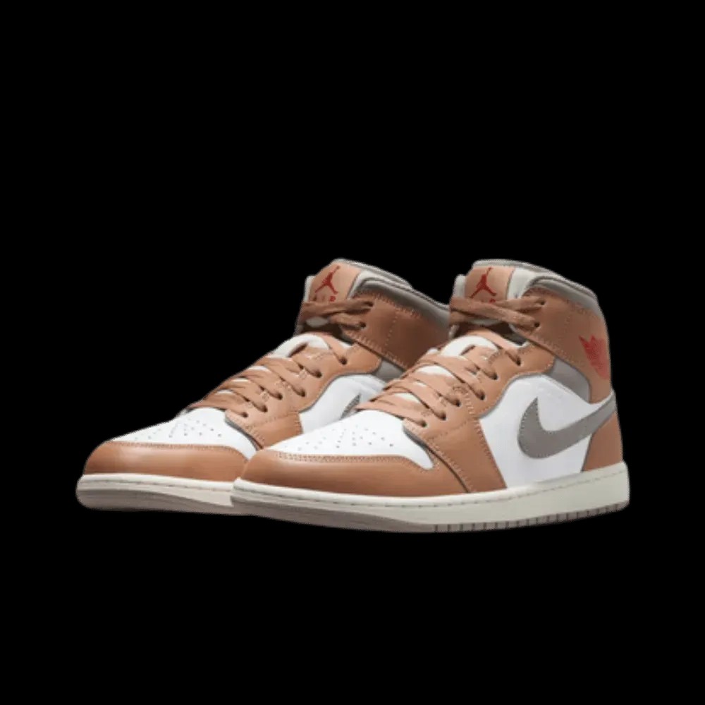 Air Jordan 1 Mid Rattan White College Grey - HypeFly India View 3