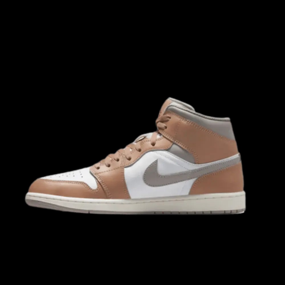 Air Jordan 1 Mid Rattan White College Grey - HypeFly India View 2