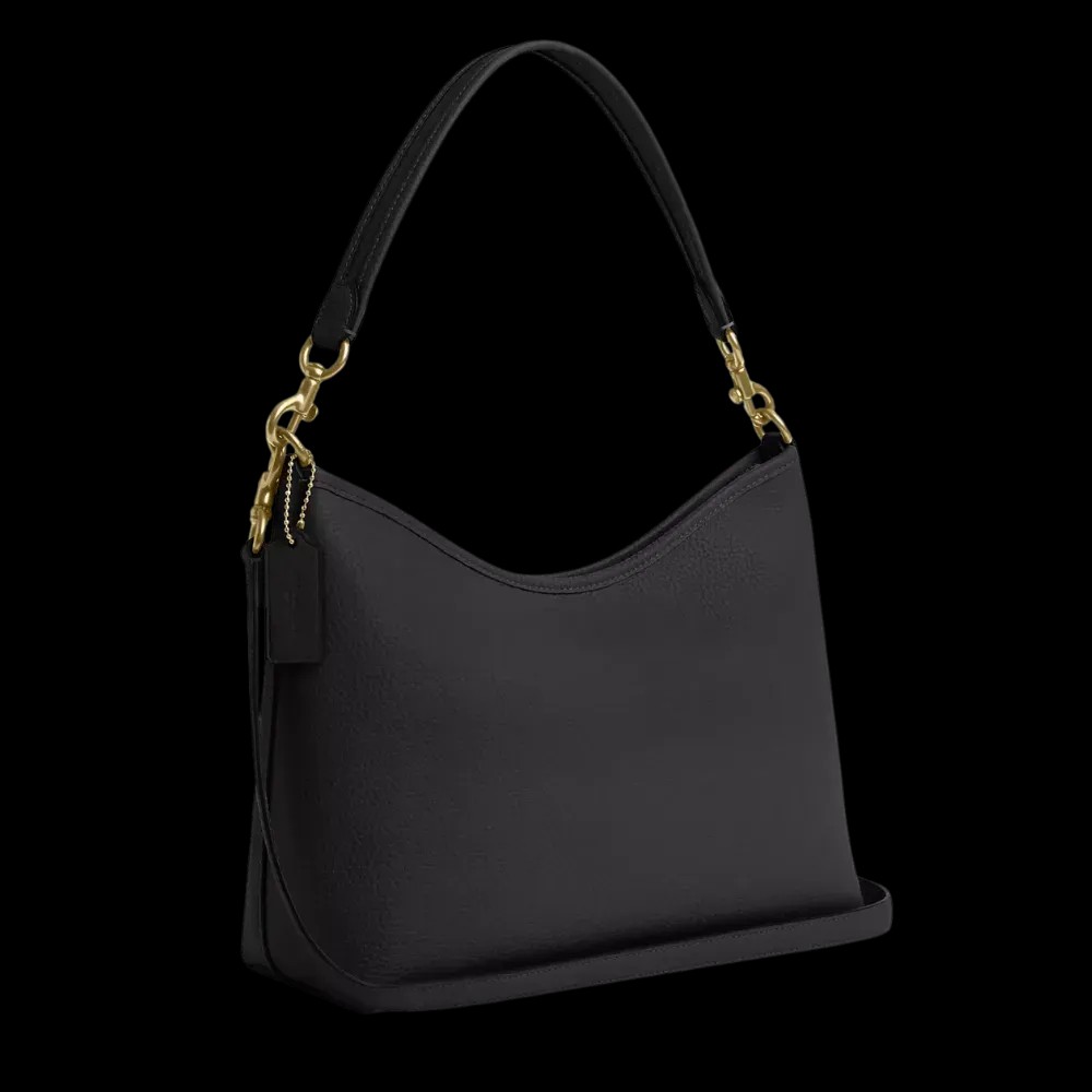 Coach Laurel Shoulder Bag Pebbled Leather Black  - HypeFly India View 2
