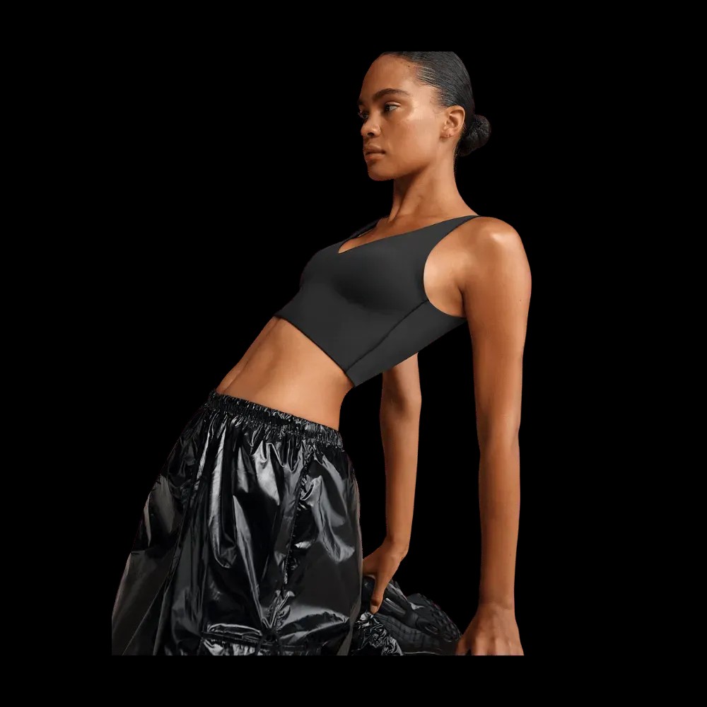 Nike X Skims Matte Women's V-Neck Long-Line Bra OBSIDIAN - HypeFly India View 2