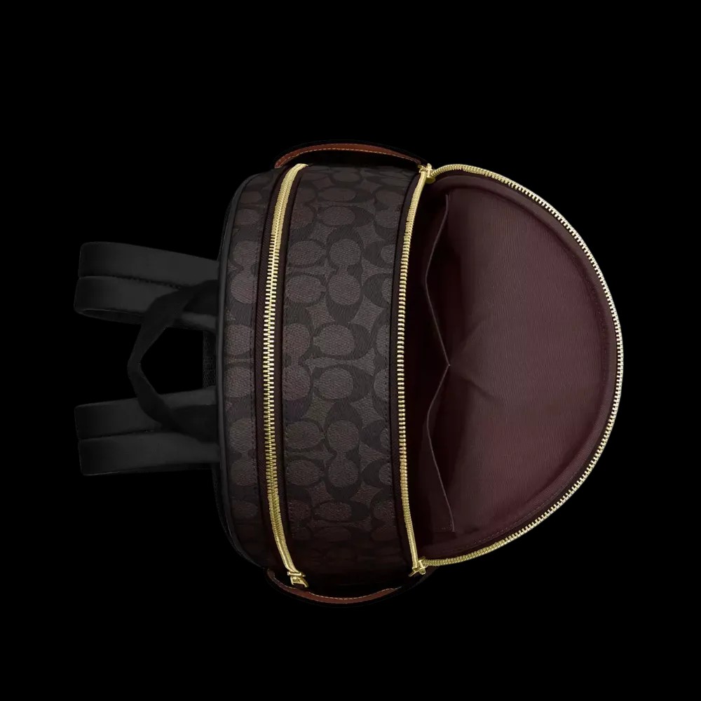 Coach Court Backpack  In Blocked Signature Canvas Walnut - HypeFly India View 3