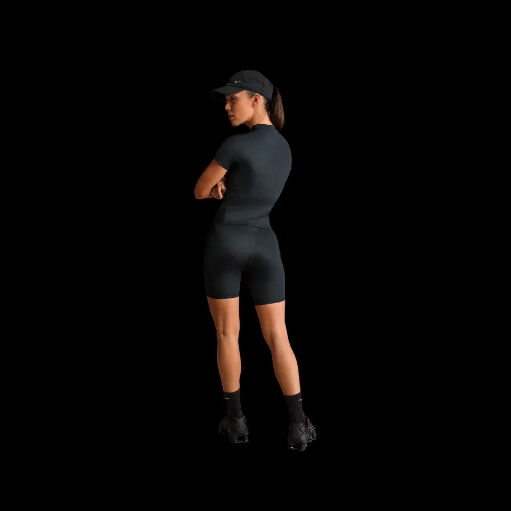 Nike X Skims Shine Women's High-Waisted 5" Biker Shorts Obsidian - HypeFly India View 2