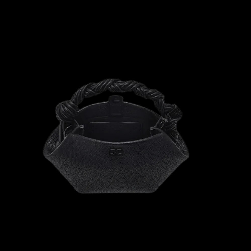 Ganni Black Grained Mini Bou Bag - HypeFly India View 3