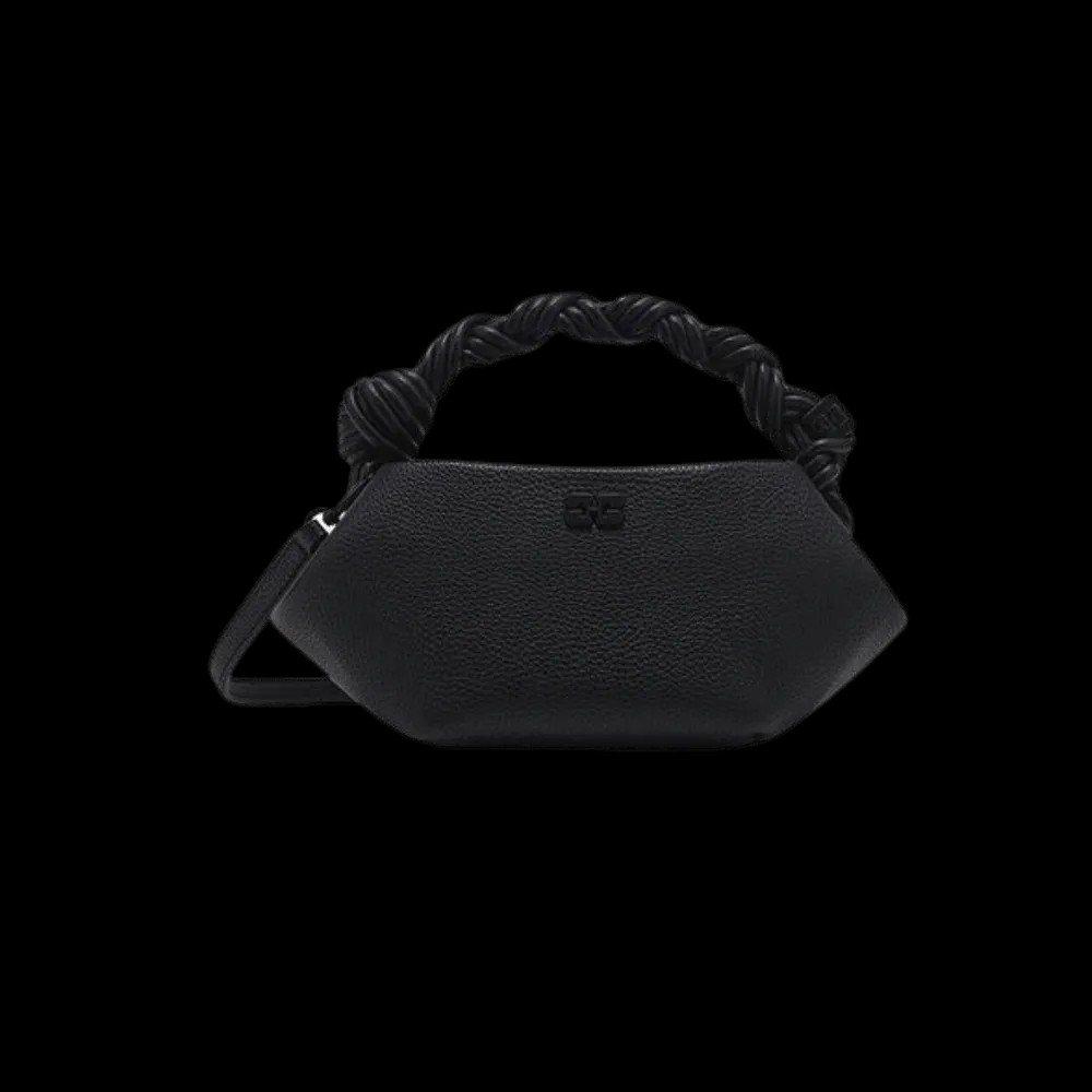 Ganni Black Grained Mini Bou Bag - HypeFly India View 1
