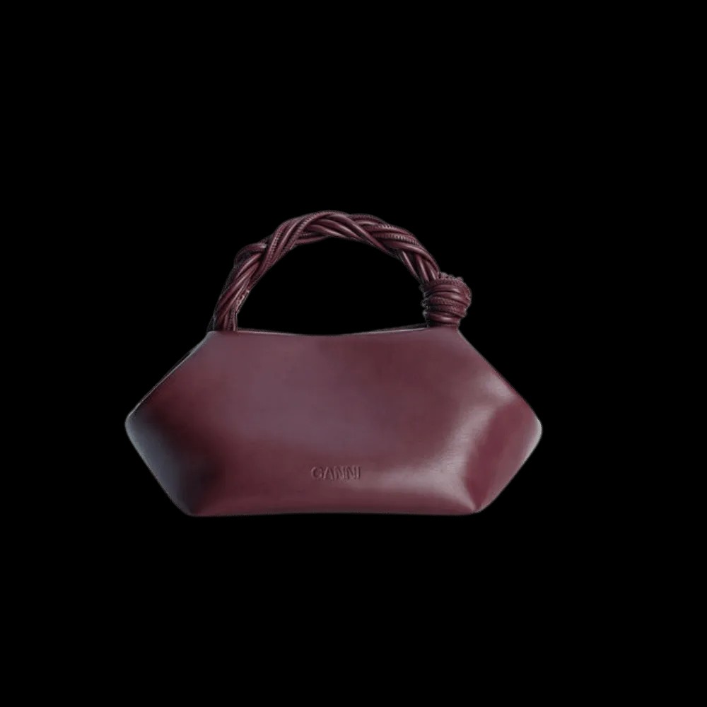 Ganni Burgundy Small Bou Bag - HypeFly India View 2