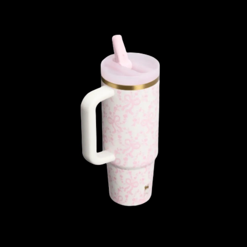 Stanley Stanley 1913 x LoveShackFancy Holiday Quencher ProTour Flip Straw Tumbler (30OZ) Coquette Bow Chantilly - HypeFly India View 2