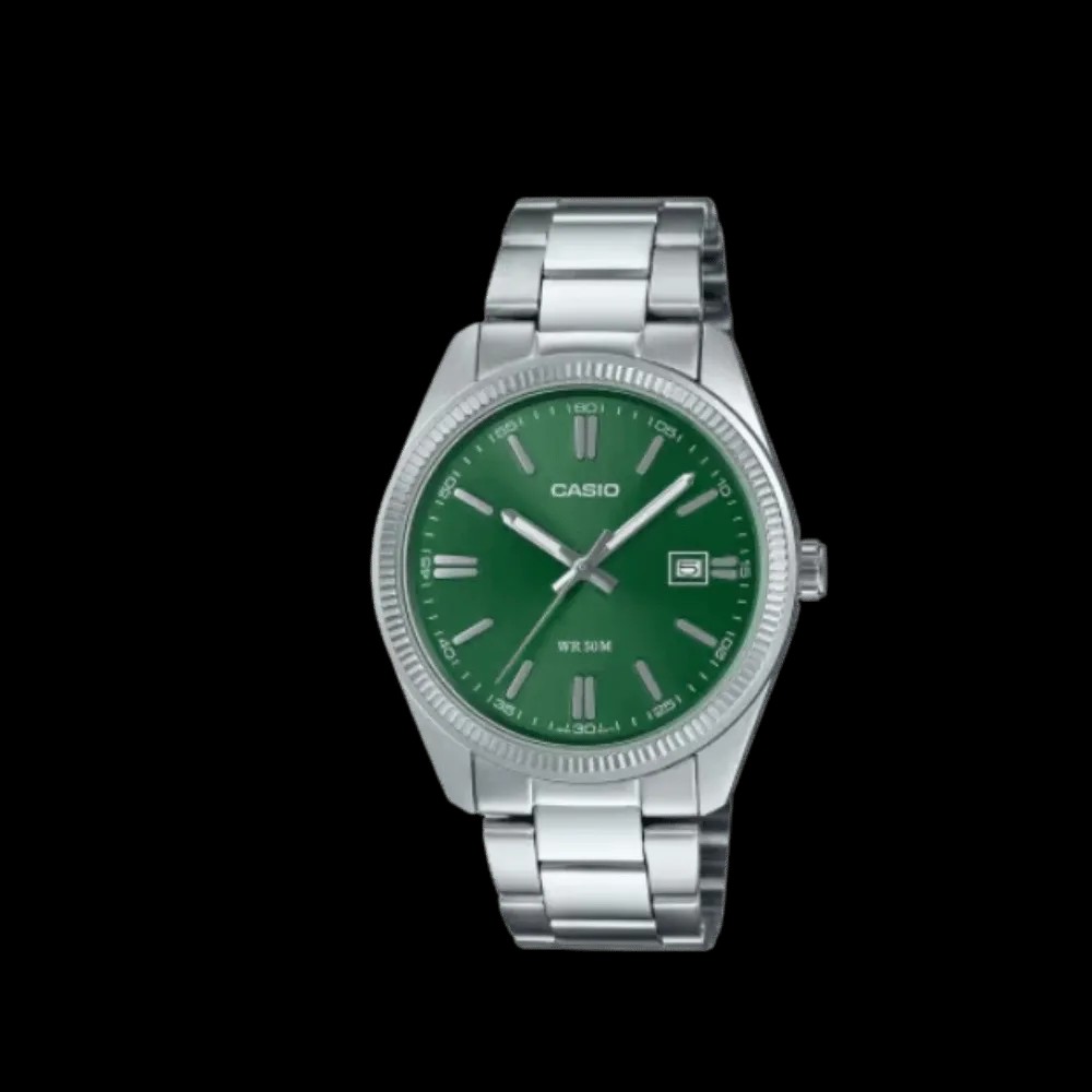 Casio Enticer Men Quartz Green Dial Analog Stainless Steel Watch MTP-1302D-3AV  - HypeFly India View 1