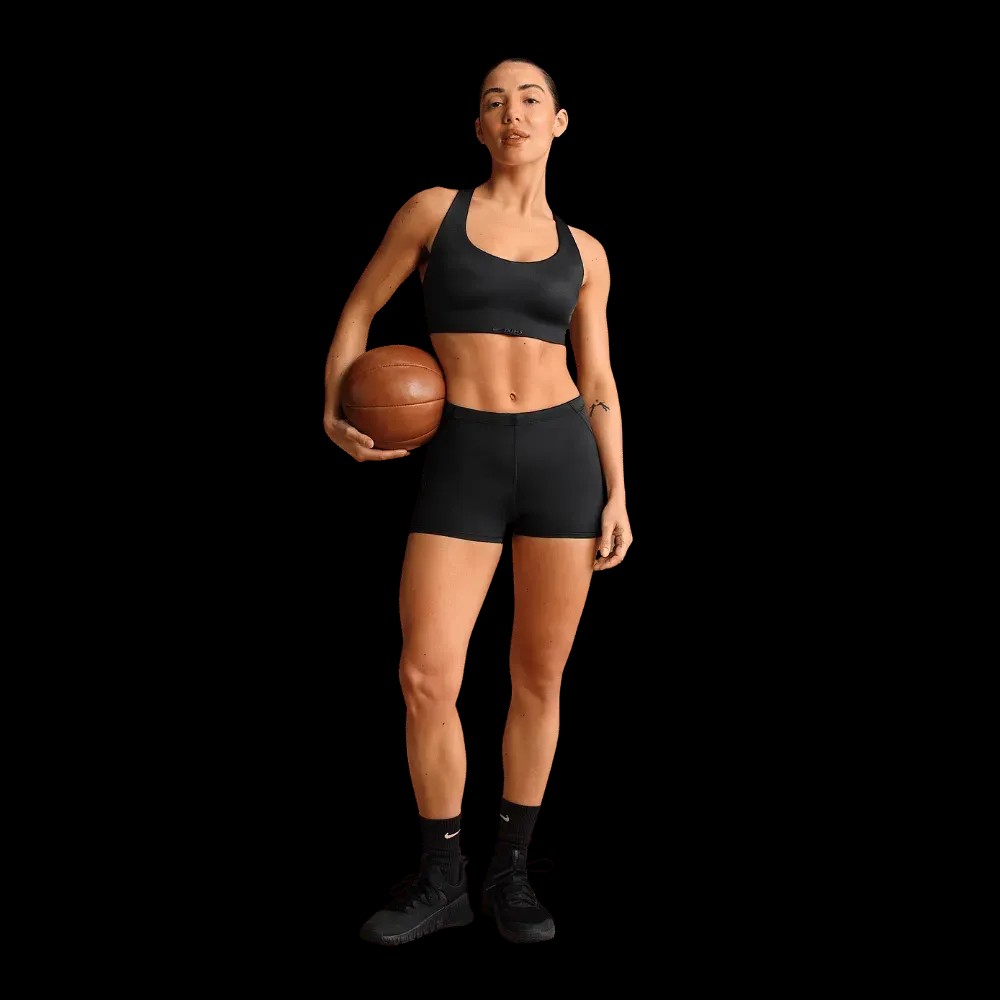 Nike x Skims Shine Women's Mid-Rise 2" Boyshorts with Drawcord OBSIDIAN - HypeFly India View 1