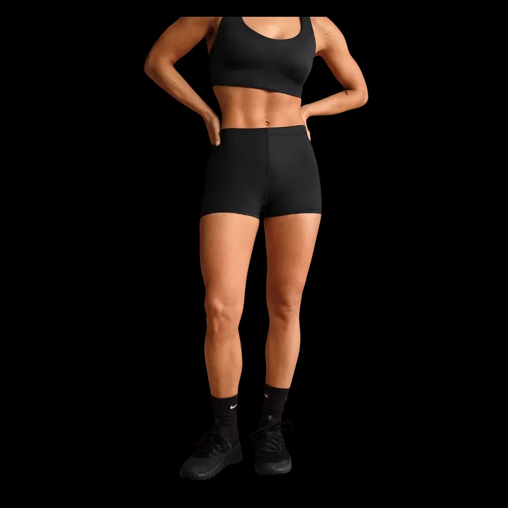 Nike x Skims Shine Women's Mid-Rise 2" Boyshorts with Drawcord OBSIDIAN - HypeFly India View 3