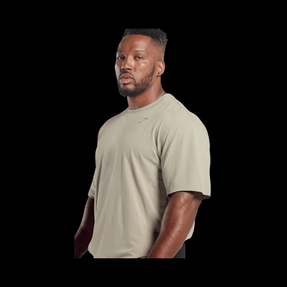 Gymshark Power T-Shirt Oversized Fit Ecru Brown - HypeFly India View 5