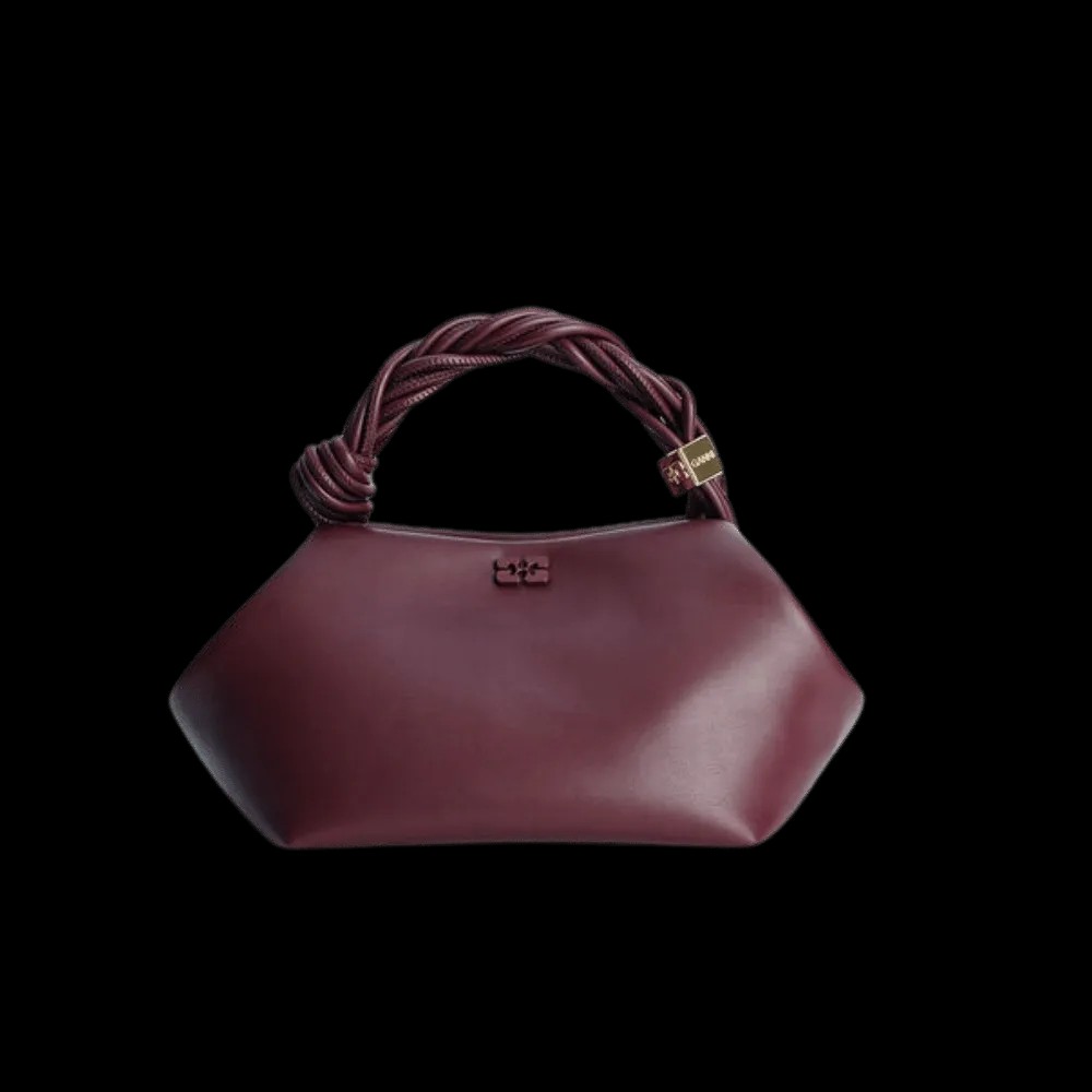 Ganni Burgundy Small Bou Bag - HypeFly India View 1