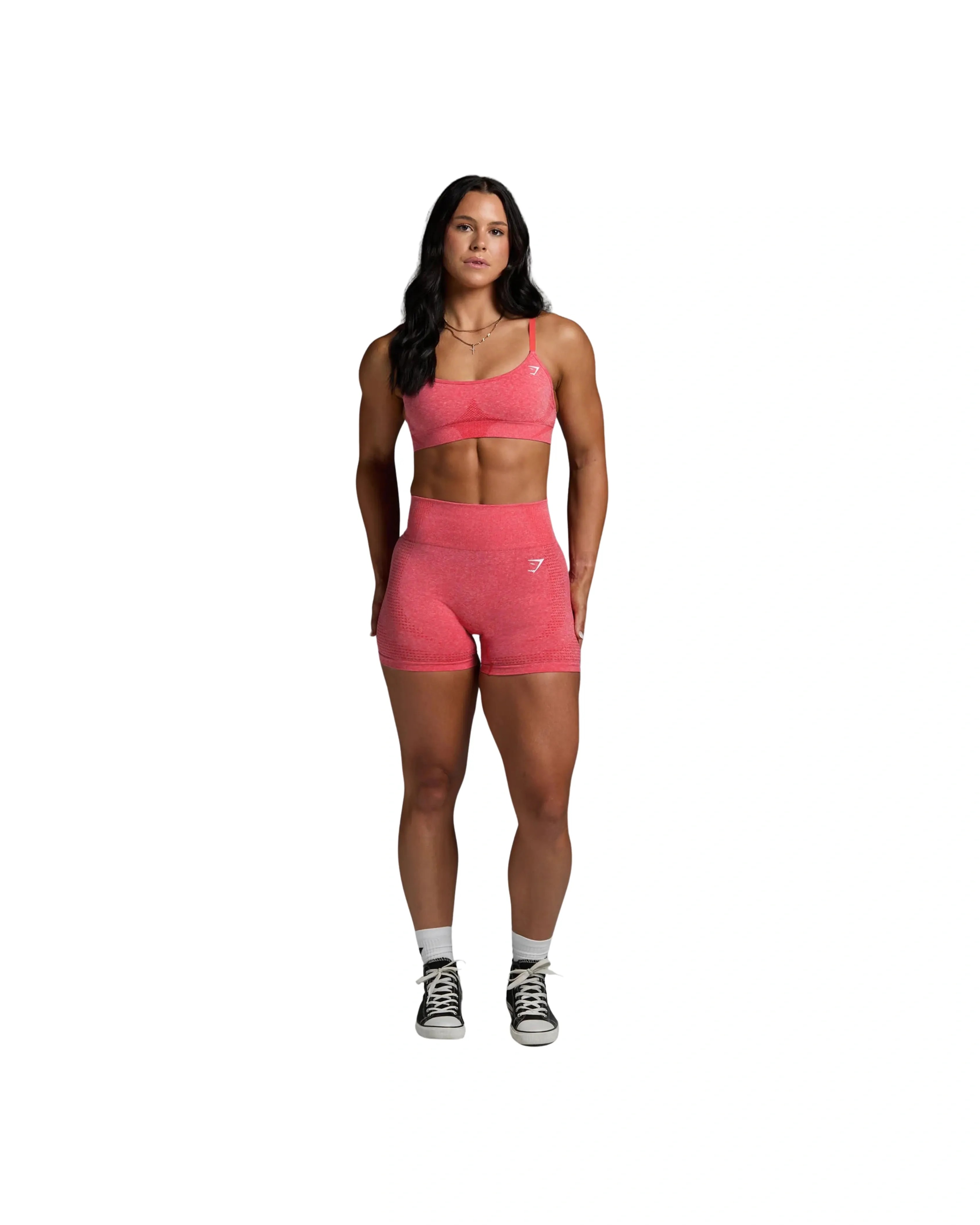 Gymshark Vital Shorts Coral Red Marl - HypeFly India View 4
