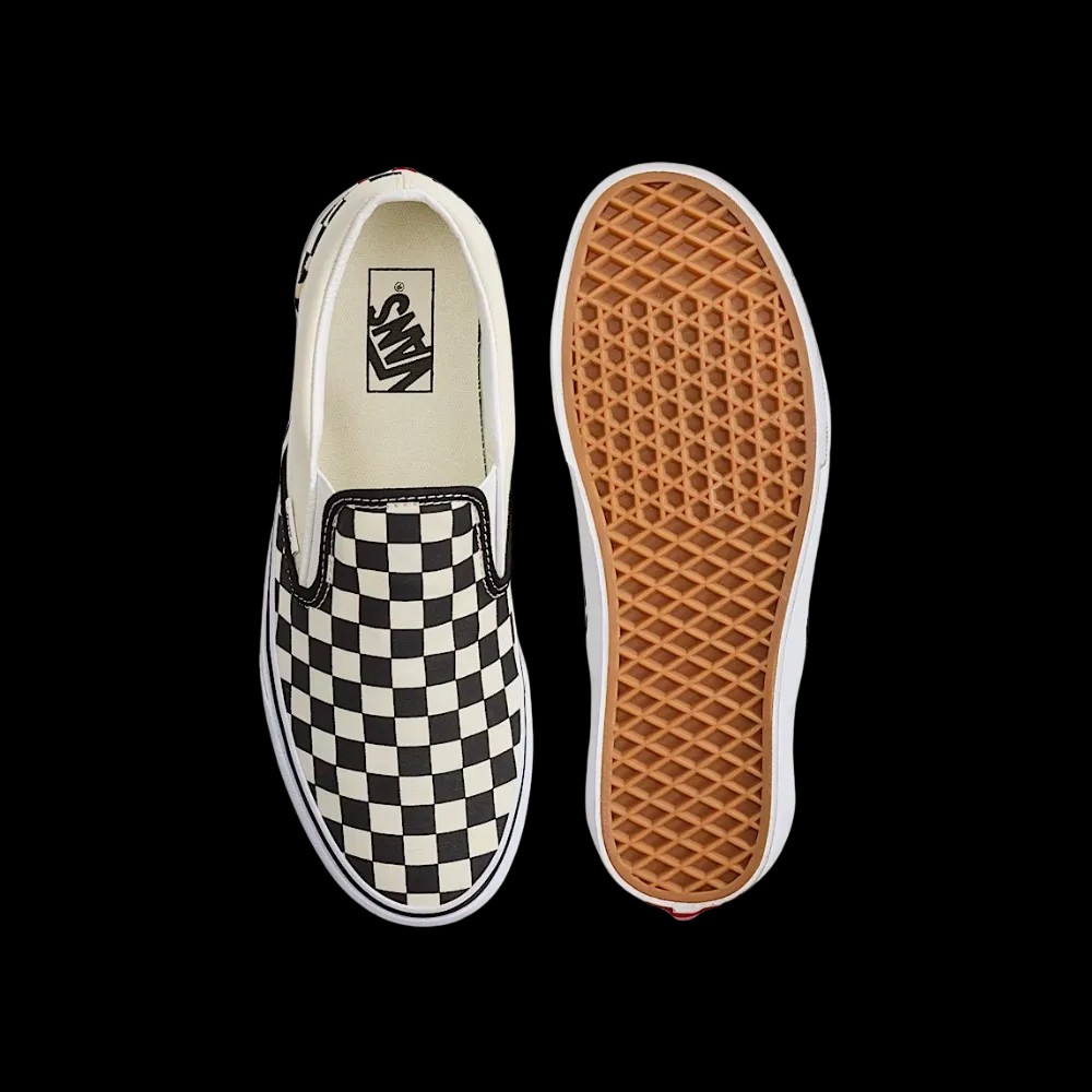 Vans Classic Slip-On Checkerboard Shoe Off White - HypeFly India View 4
