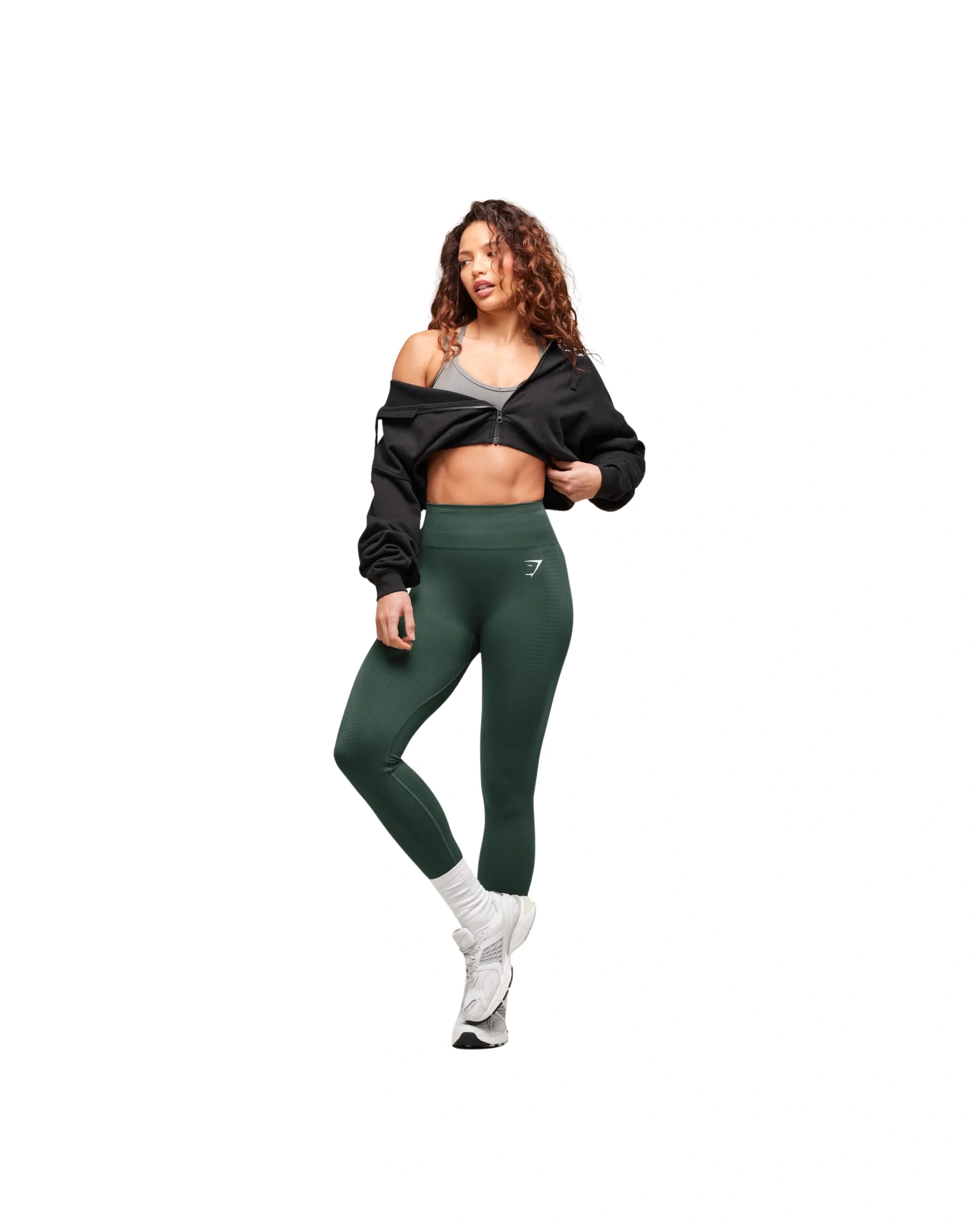Gymshark Vital Leggings regular Woodland Green Marl - HypeFly India View 4