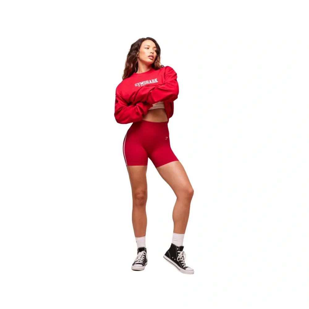 Gymshark Varsity Graphic Pullover Conditioning Red - HypeFly India View 5