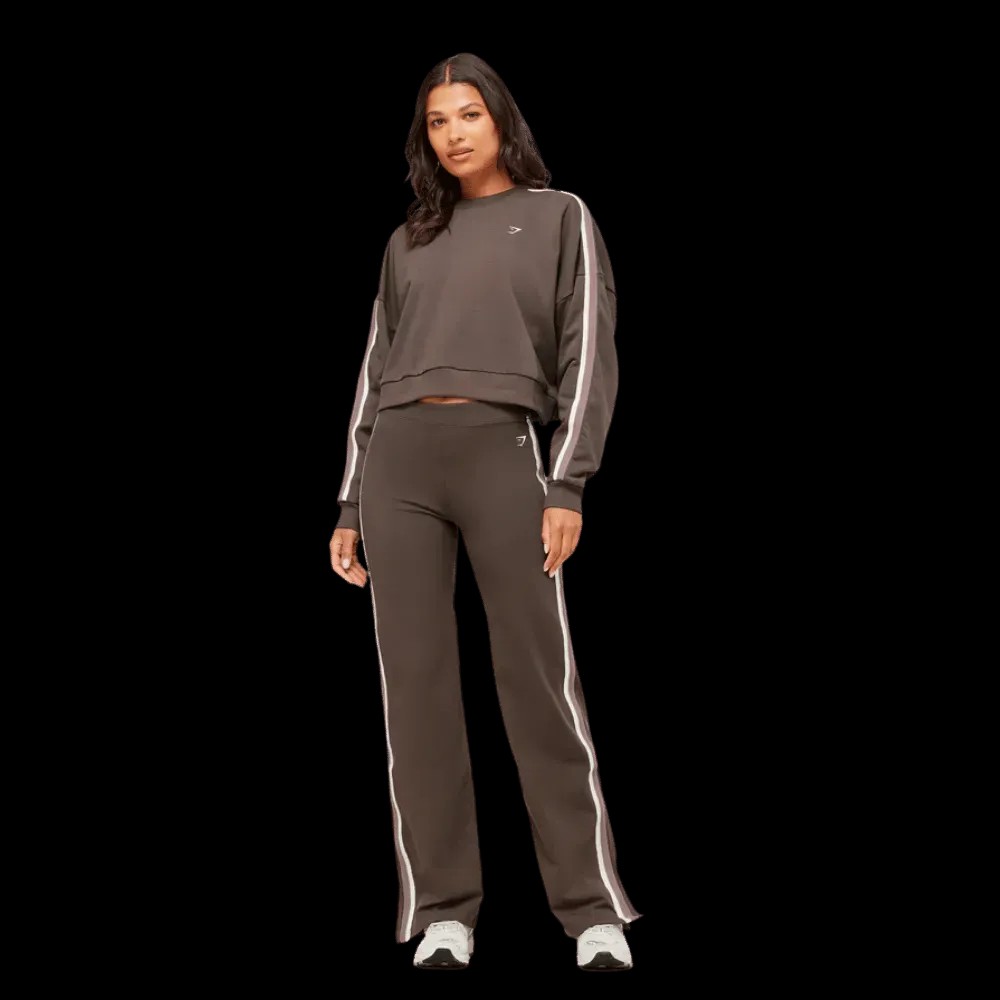 Gymshark Piping Wide Leg Pant Walnut Brown - HypeFly India View 4