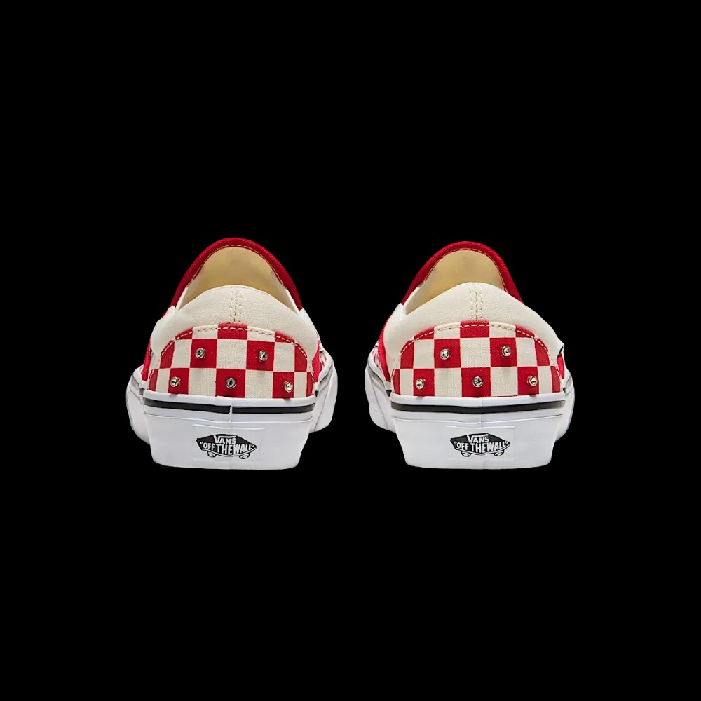 Vans Classic Slip-On Checkerboard Shoe Racing Red - HypeFly India View 3