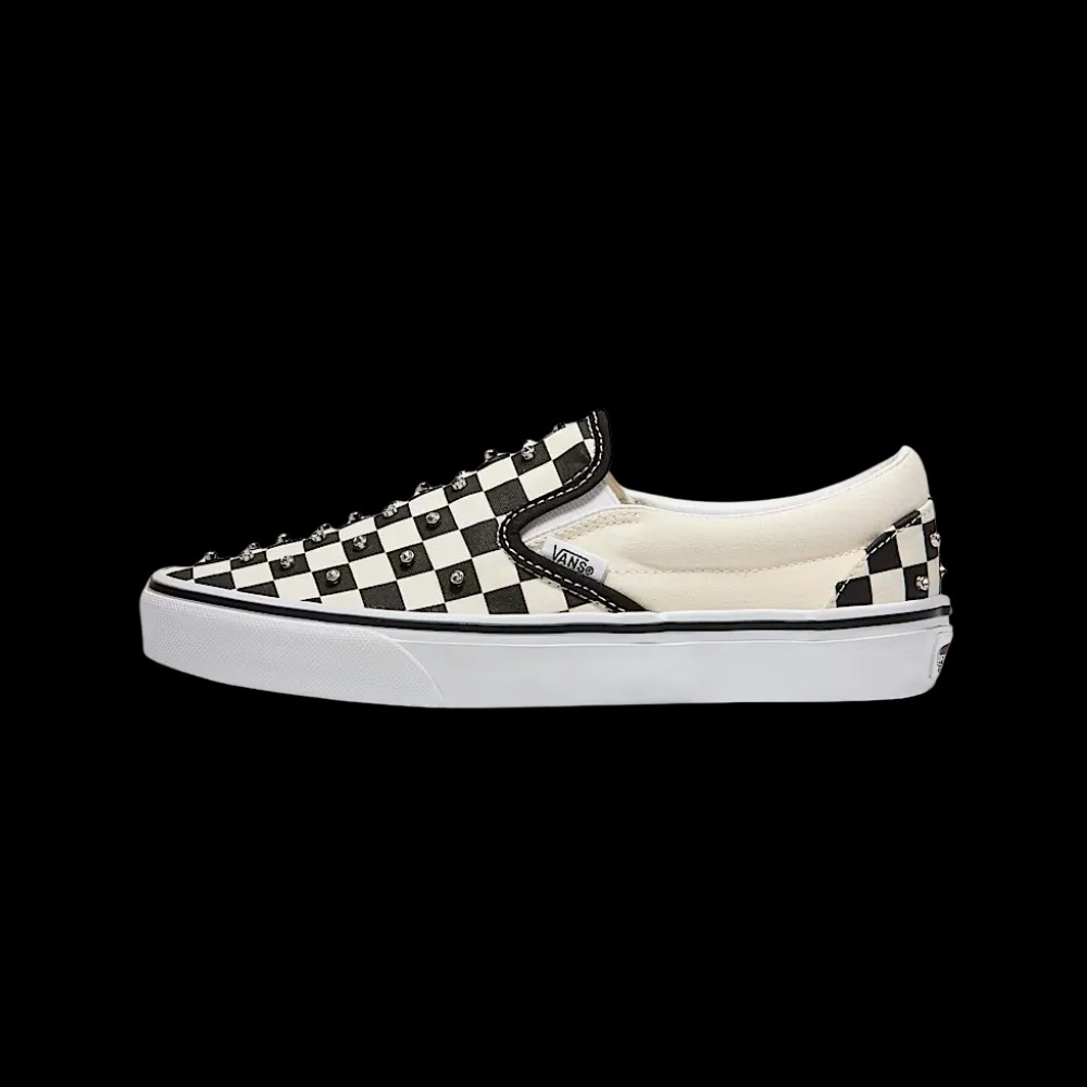 Vans Classic Slip-On Checkerboard Shoe Black And White - HypeFly India View 2