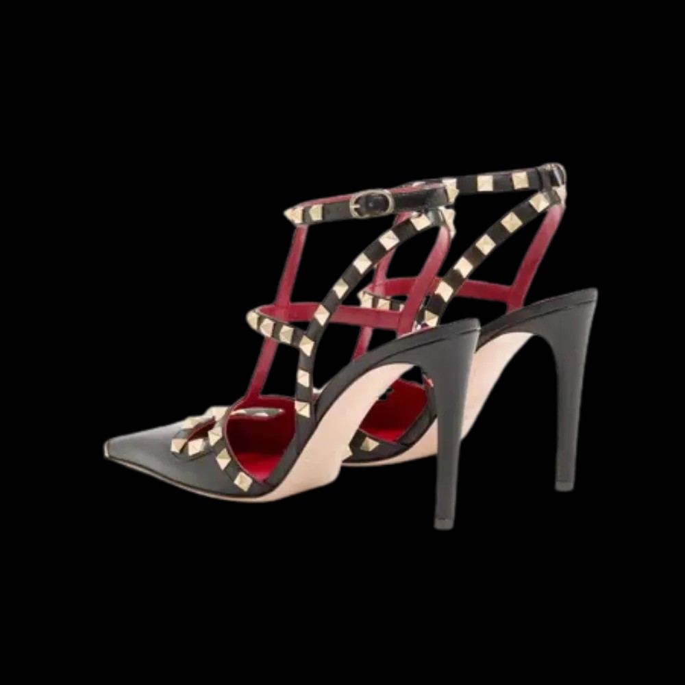 Valentino Rockstud Kidskin Pumps 100mm Black - HypeFly India View 4