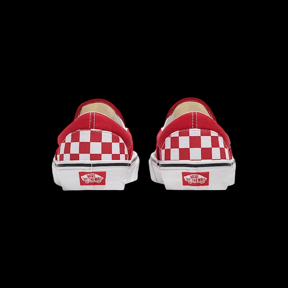 Vans Classic Slip-On Checkerboard Shoe Chili Pepper Red  - HypeFly India View 3