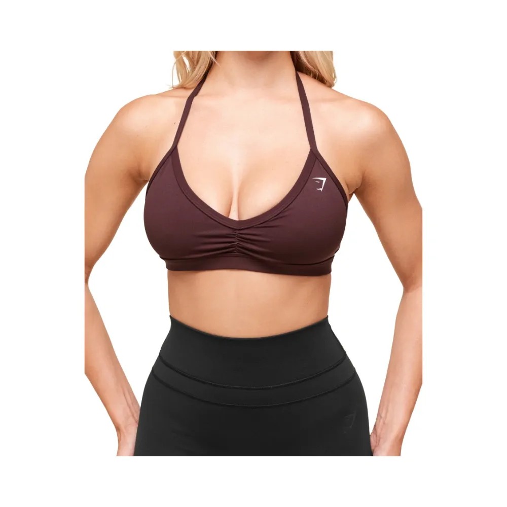 Gymshark Minimal Halterneck Sports Bra - Light Support Cherry Purple - HypeFly India View 4
