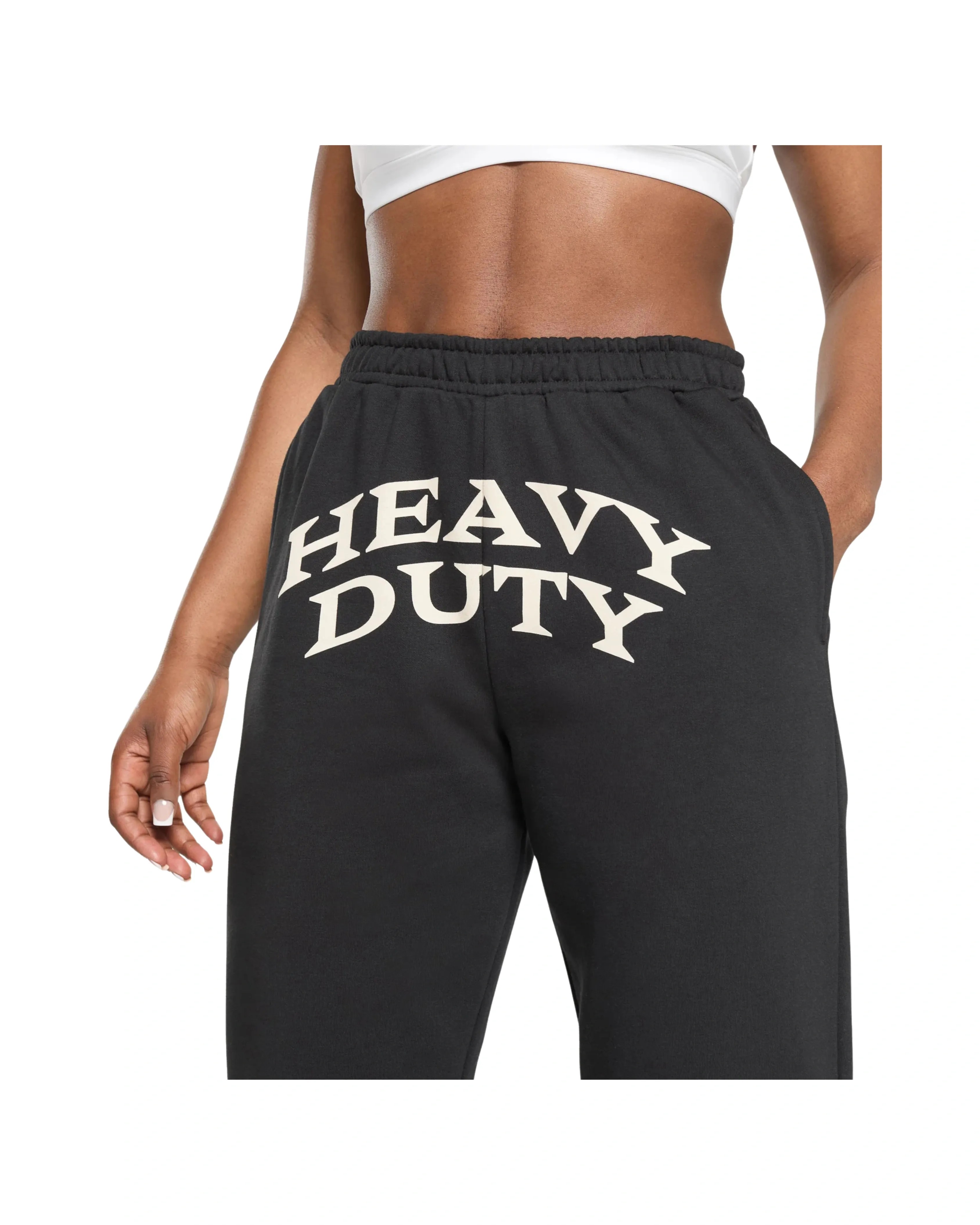 Gymshark Heavy Duty Graphic Loopback Jogger Black - HypeFly India View 4