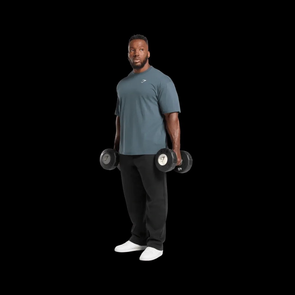 Gymshark Essential Oversized T-Shirt Titanium Blue - HypeFly India View 2