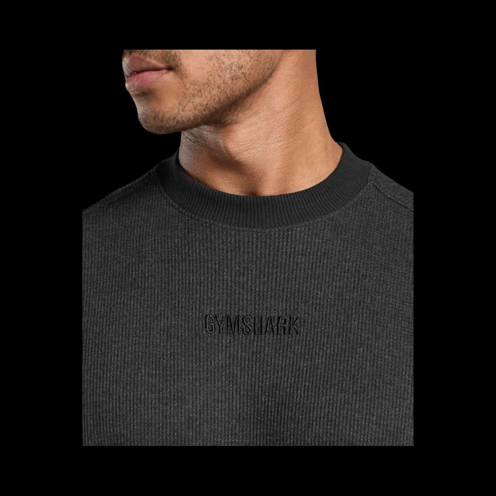 Gymshark Waffle Oversized T-Shirt Oversized Fit Black - HypeFly India View 5