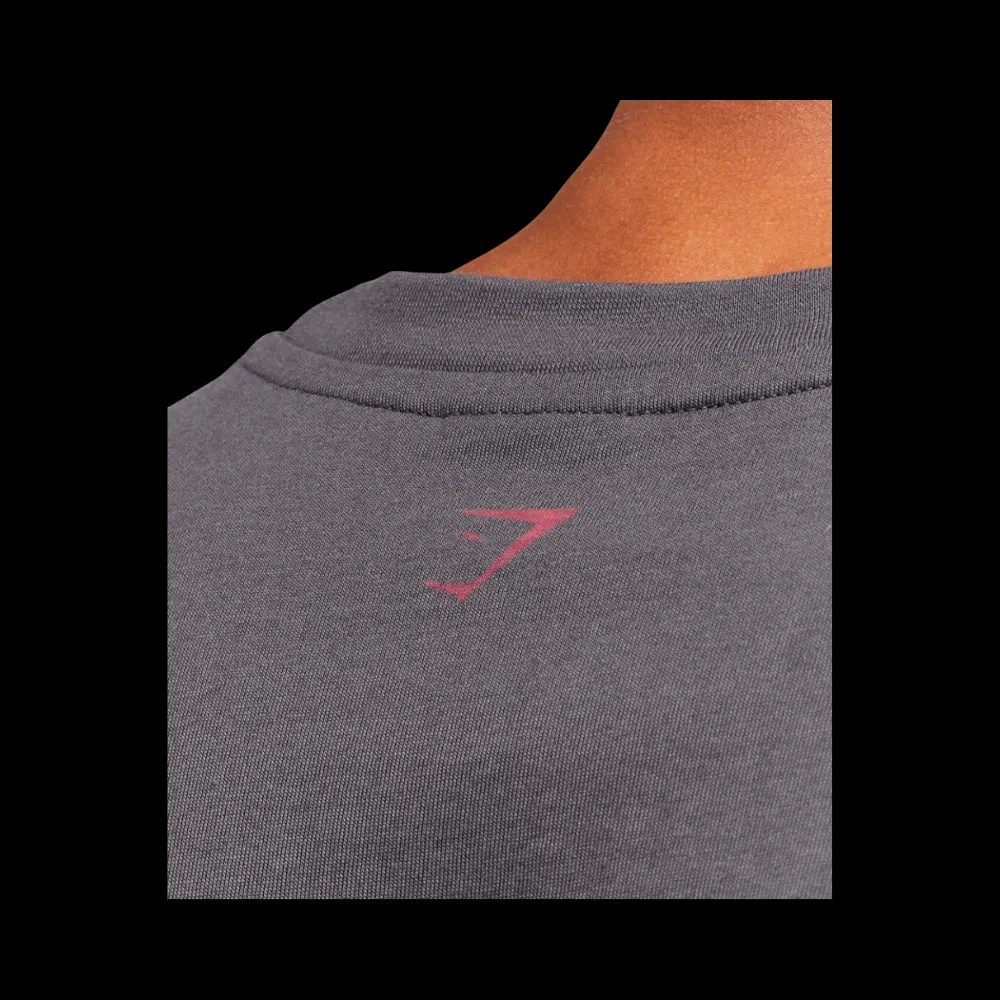 Gymshark Lifting Essentials T-Shirt Oversized Fit Onyx Grey - HypeFly India View 4
