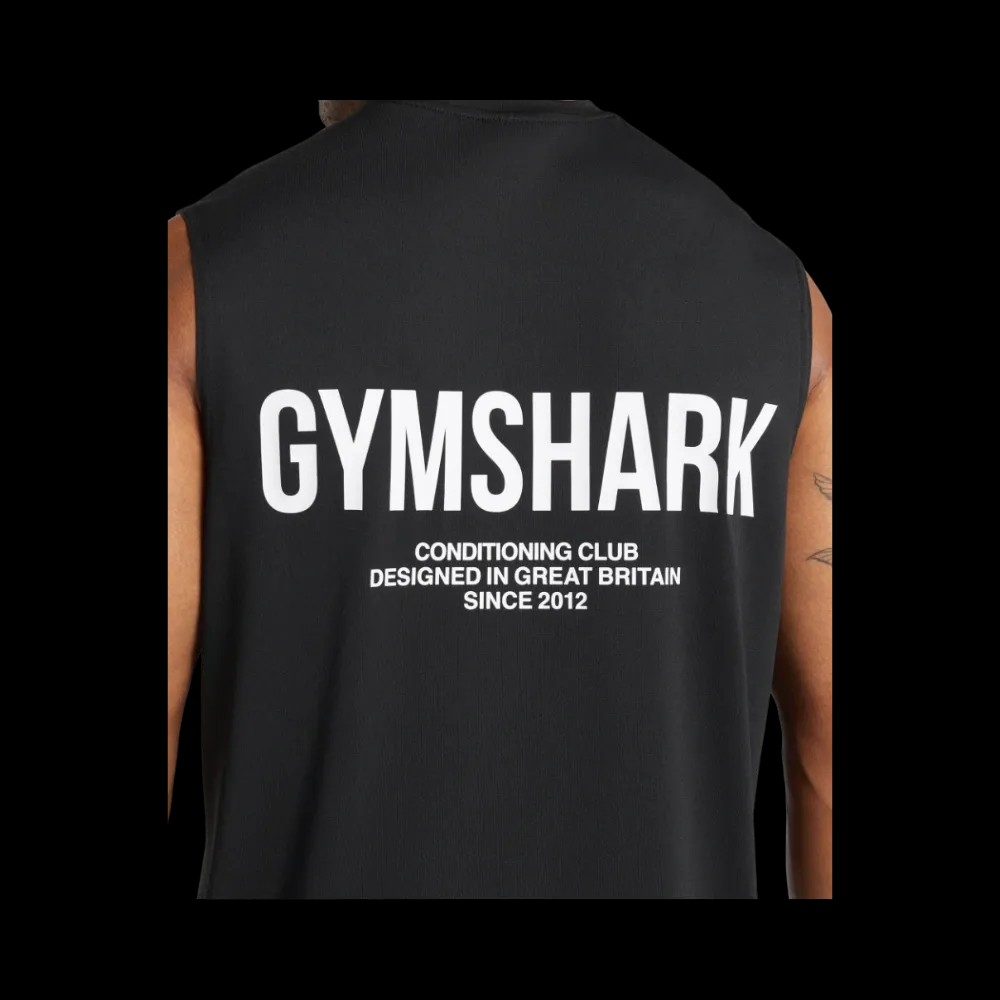 Gymshark Conditioning Club Tank Oversized Fit Black - HypeFly India View 4