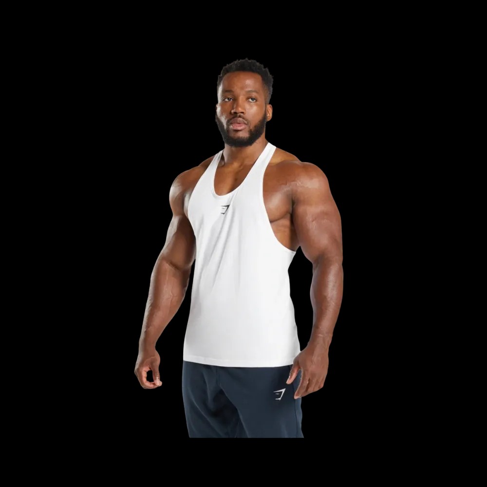 Gymshark React Stringer Slim Fit White - HypeFly India View 2