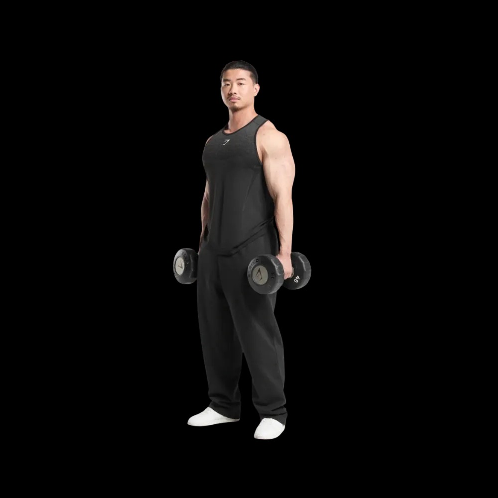 Gymshark Shadow Seamless Stringer Slim Fit Black - HypeFly India View 3